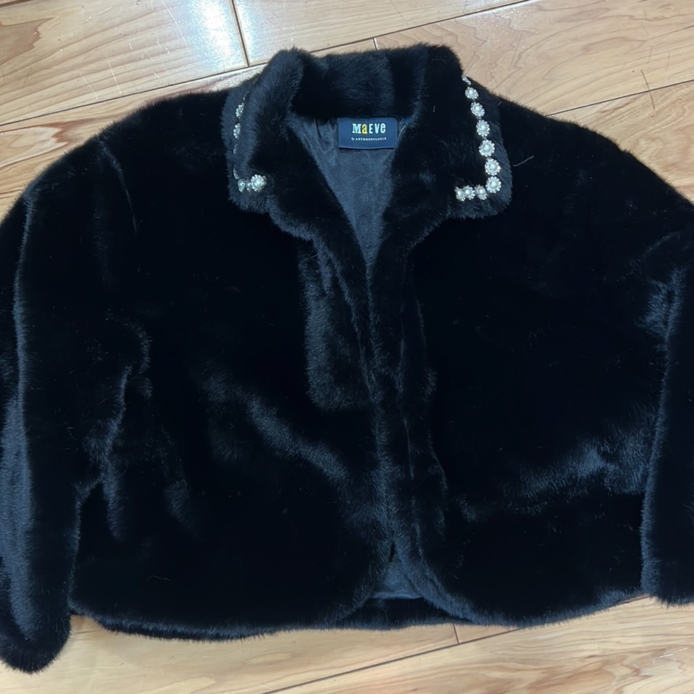 NWT Maeve by Anthropologie faux fur coat